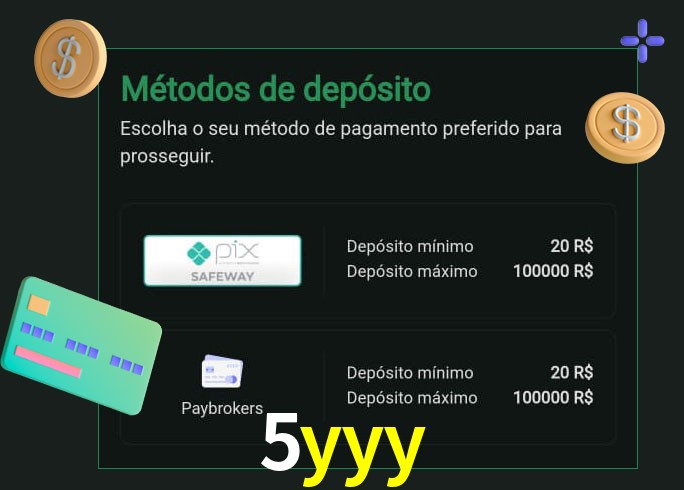 O cassino 5yyy oferece uma grande variedade de métodos de pagamento